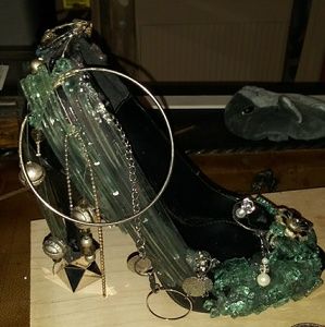 A custom glass high heel shoe one of a kind